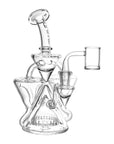 Pulsar Dual Recycler Glass Dab Rig - 7.75" / 14mm F