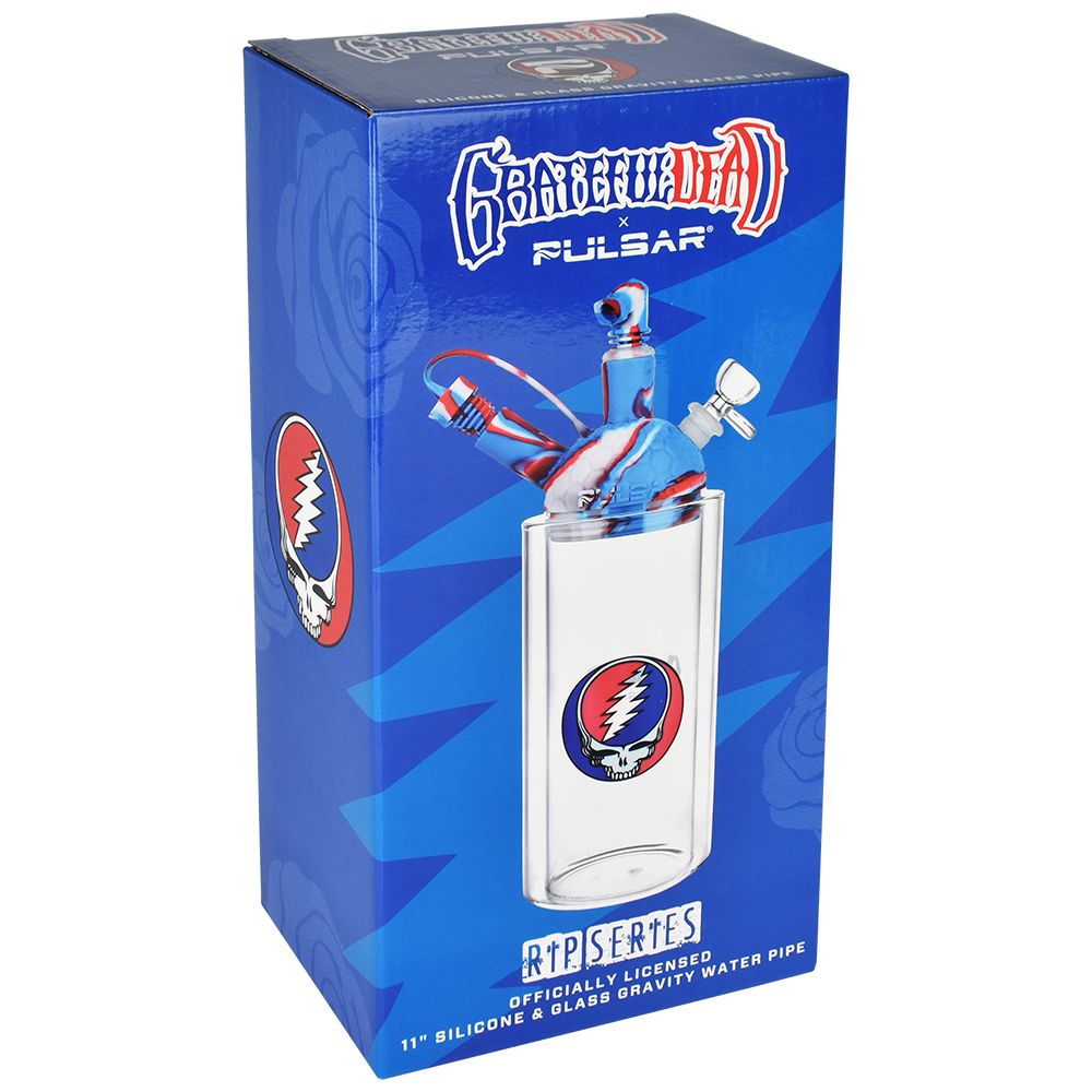 Grateful Dead x Pulsar Silicone &amp; Glass Gravity Water Pipe - 11"