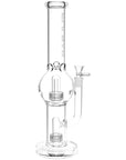 Pulsar Double Chamber Bubble Glass Water Pipe - 14" / 14mm F / Clear