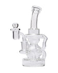 Human Grade Stubby Klein Glass Recycler Rig Water Pipe