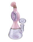 Custom Glass 6” Pink and Purple Donut Rig Water Pipe