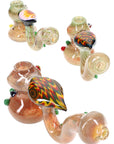 Glass Hammer Bubbler “Rake & Ripple” – Silver Fumed – 8″ – Assorted Colors