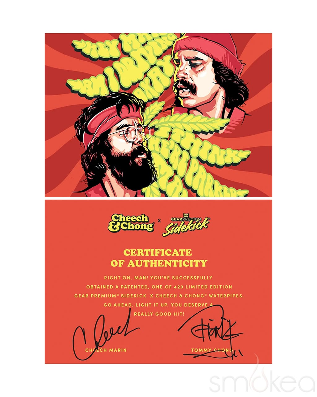 GEAR Premium x Cheech &amp; Chong 12" 7mm Limited Edition Parked Sidekick Bong