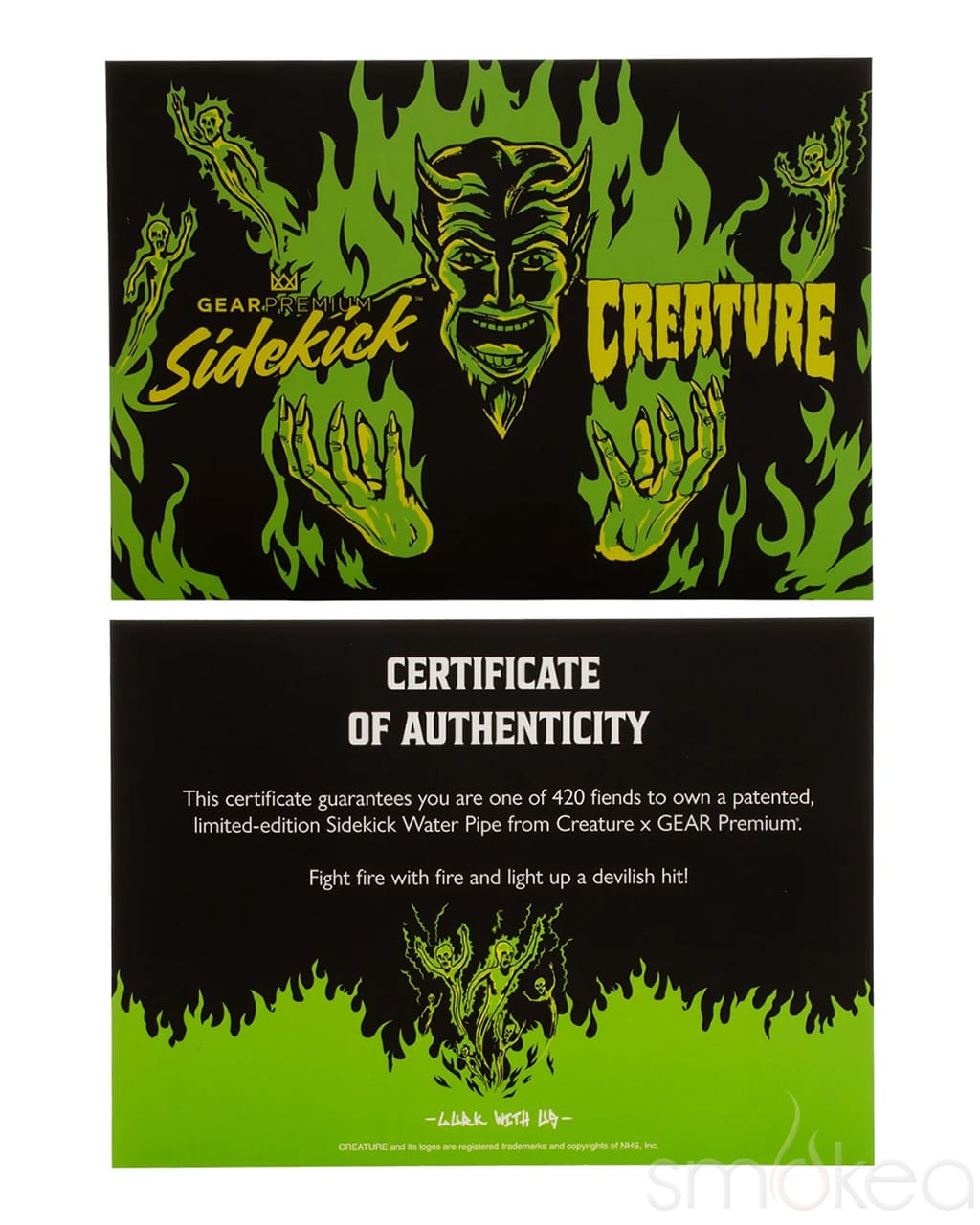 GEAR Premium x Creature 12" 7mm Limited Edition Hell Sidekick Bong
