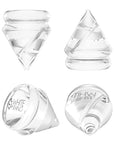 White Rhino Glass Spinner Diamond Carb Cap Clear Display Tube – 15ct