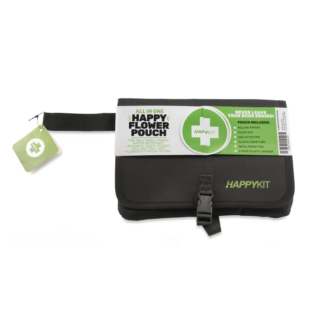 Happy Pouch Dry Herb by Happy Kit All-in-One Smell Proof Travel Smoking Kit