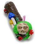 Clay Ladybug Mushroom Crystals Handpipe