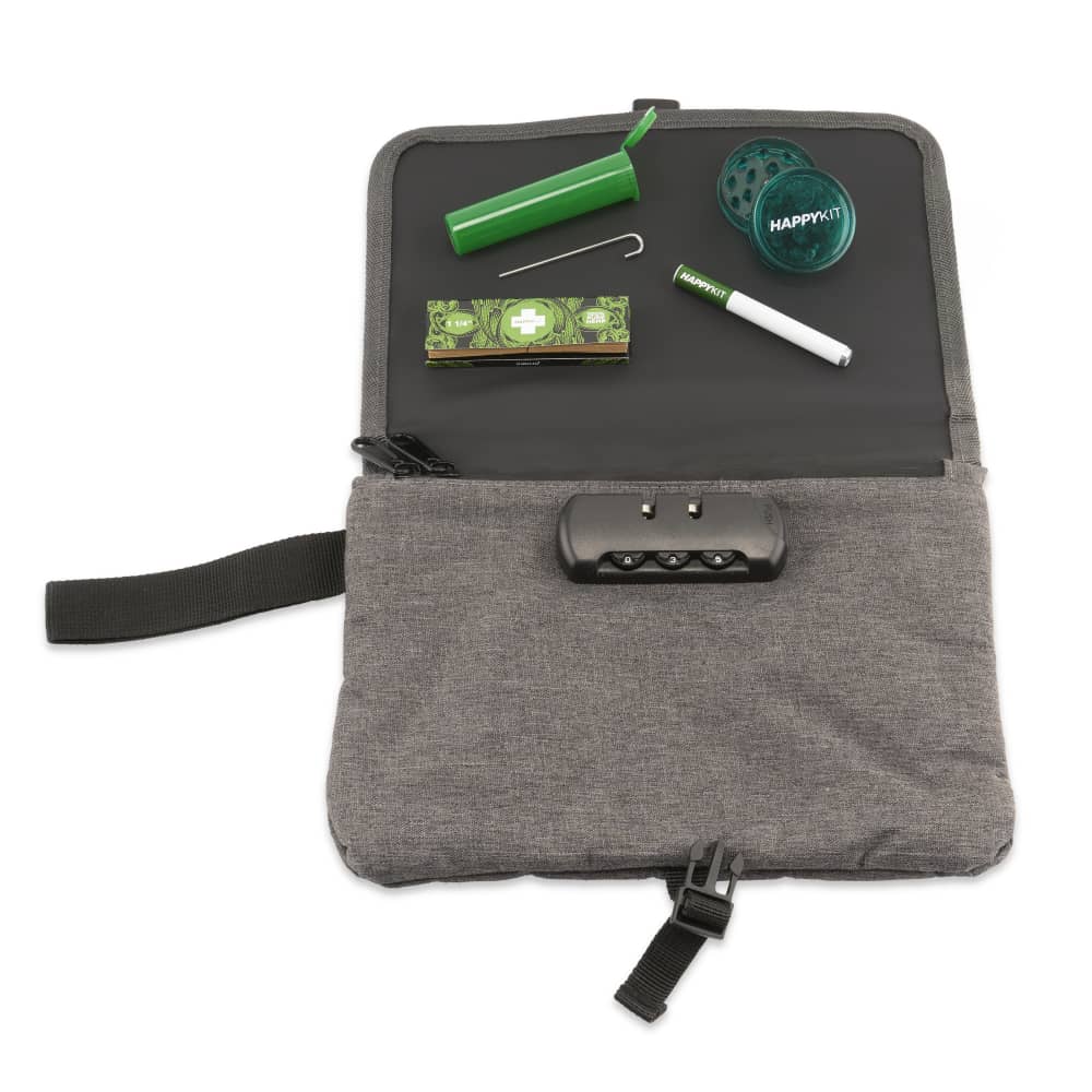 Happy Pouch Dry Herb by Happy Kit All-in-One Smell Proof Travel Smoking Kit