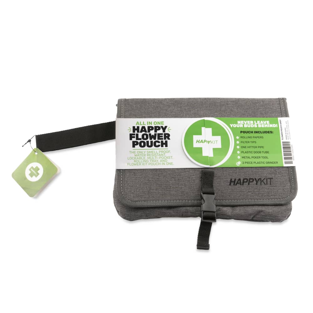 Happy Pouch Dry Herb by Happy Kit All-in-One Smell Proof Travel Smoking Kit