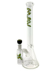 18" x 5mm Happy Avocado Beaker Bong + Ash Catcher Combo x Empire Glassworks Avocado bowl