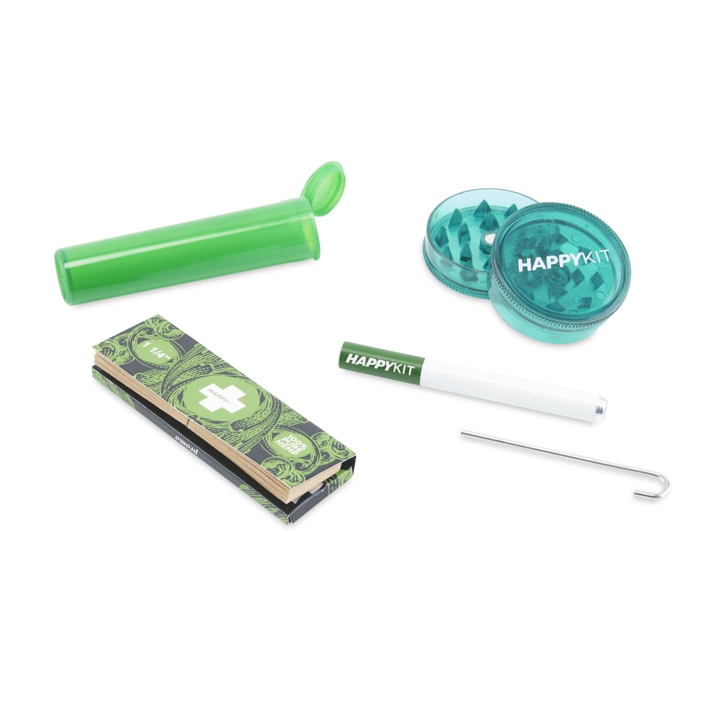 Happy Pouch Dry Herb by Happy Kit All-in-One Smell Proof Travel Smoking Kit