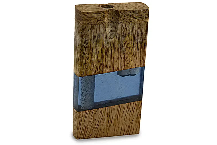 Handmade Wood &amp; Acrylic Dugout w/ One Hitter - Blue