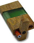 Handmade Wood & Acrylic Dugout w/ One Hitter - Green