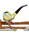 Pulsar Shire Pipes The Sundog | Bent Apple Tapered Stem Rainbow Wood Pipe