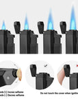Portable Black Triple Jet Dab Torch lighter