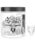White Rhino Glass Spinner Diamond Carb Cap Clear Display Tube – 15ct