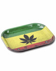 Rasta Leaf Metal Rollin' Tray
