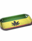 Rasta Leaf Metal Rollin' Tray